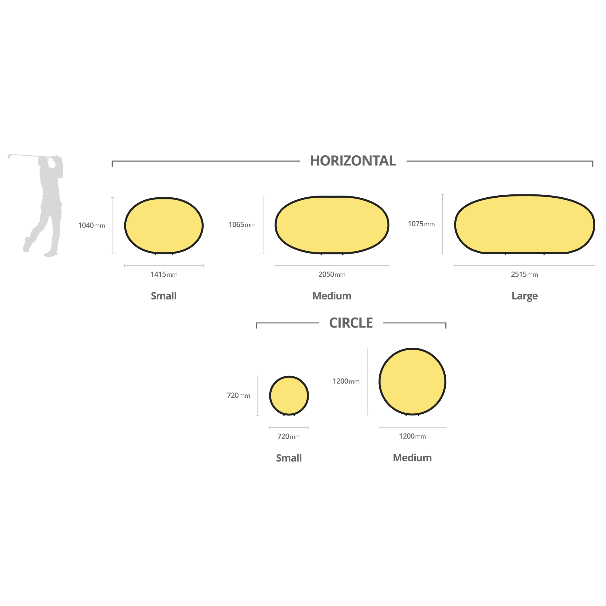 Outdoor Pop Up Sizes