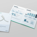 An open medical outcomes report booklet and a closed copy placed on a light gray surface. The pages contain charts, percentages, and data visualizations in white, teal, and gray, with the title 'Clinical Outcomes Evidence' visible.