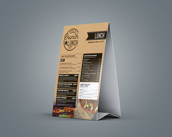 Menu Tent Card